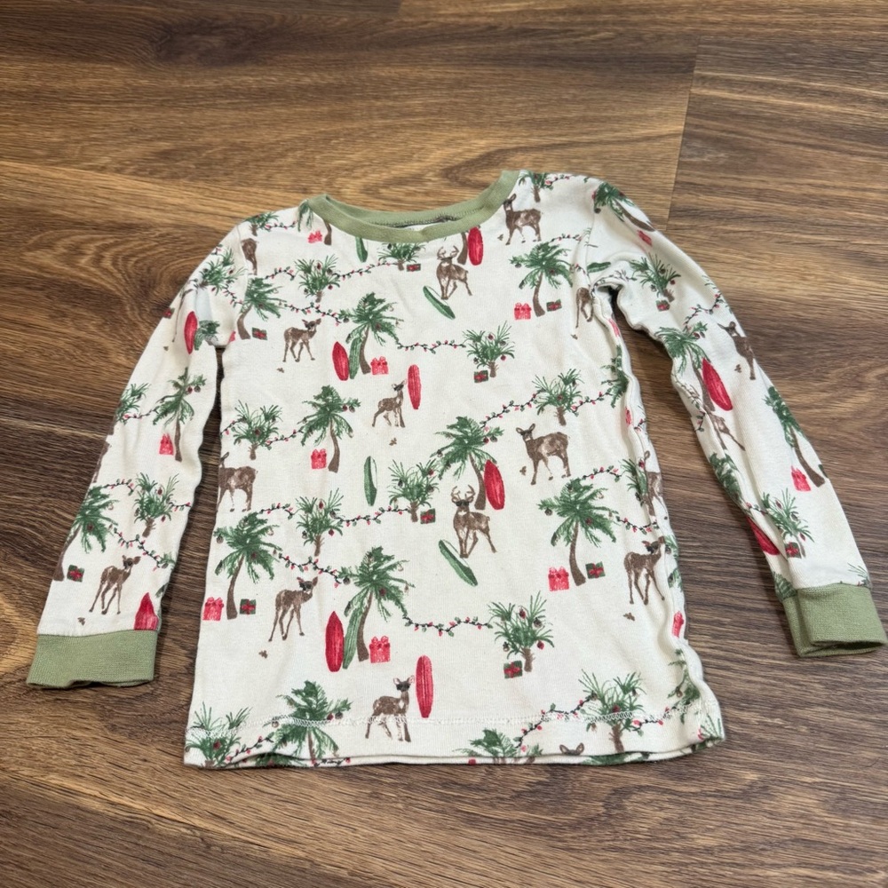 Kids' Holiday Print Long Sleeve Shirt Burt’s Bee PJs 3T